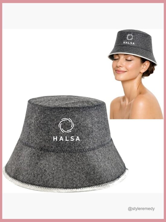 100% Natural Wool Finnish Sauna Hat for Head & Hair Protection, Breathable, One